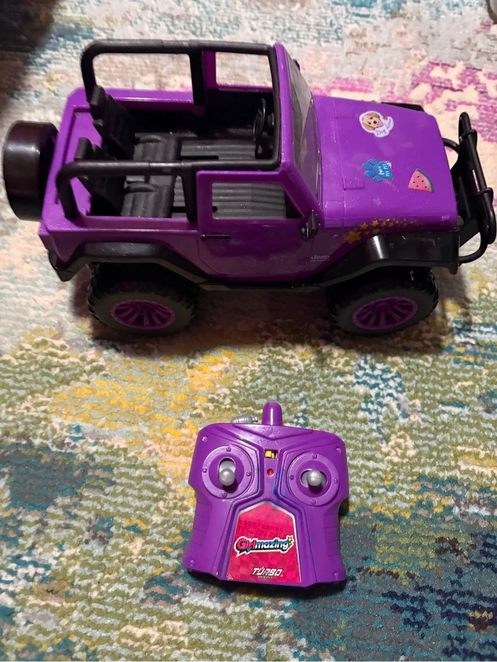 Girlmazing Remote Control Purple Jeep Toy